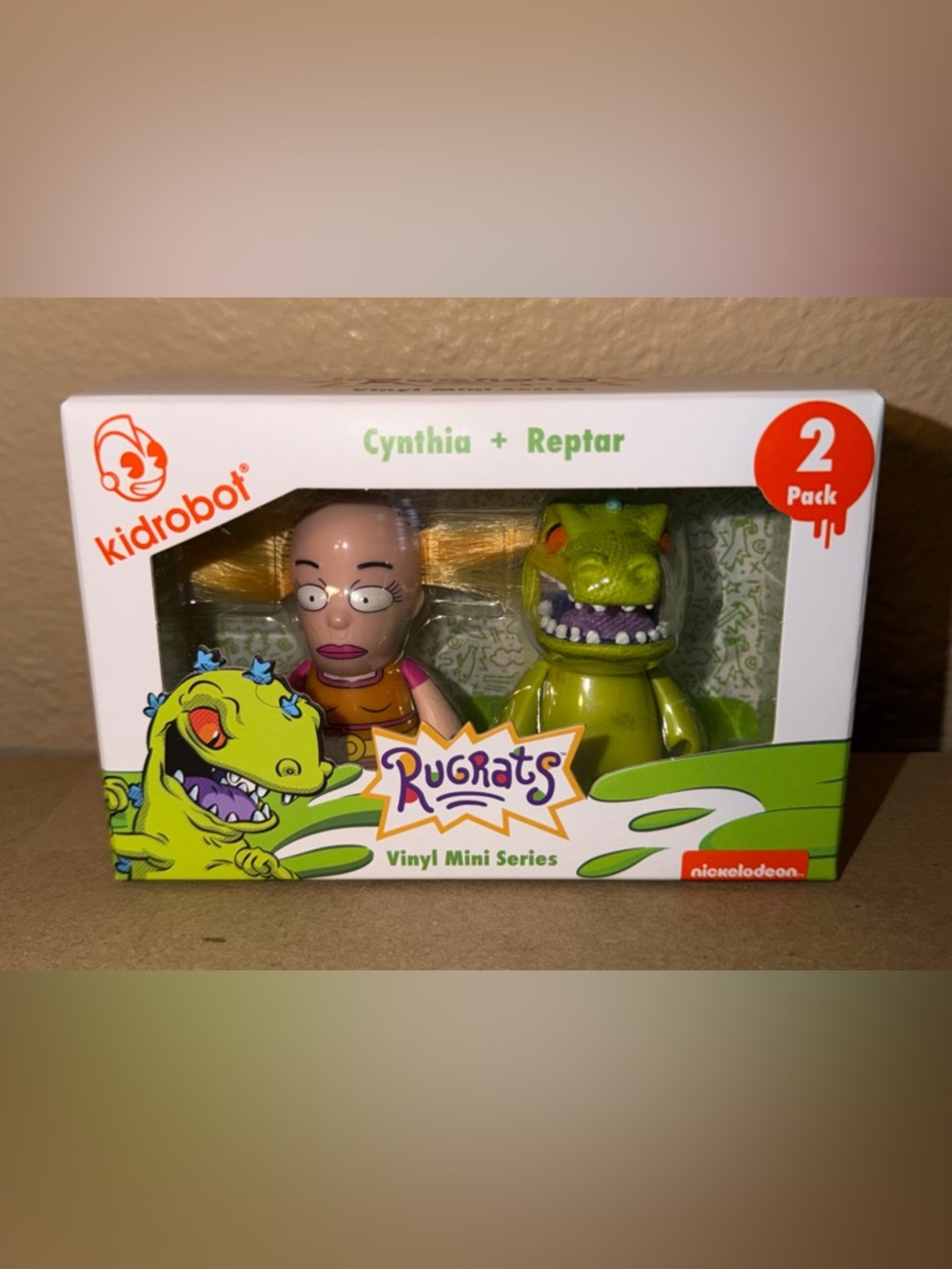 Kidrobot Rugrats Cynthia + Reptar Vinyl Mini Series Animation Figures 2 Pack NEW